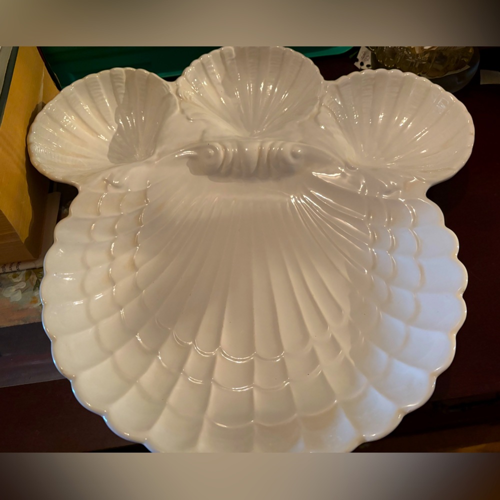 Large Vintage Seashell Serving Platter